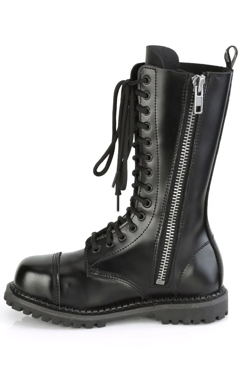 Graveyard Dirt Steel Toe Leather Combat Boots [RIOT-14 BLE]