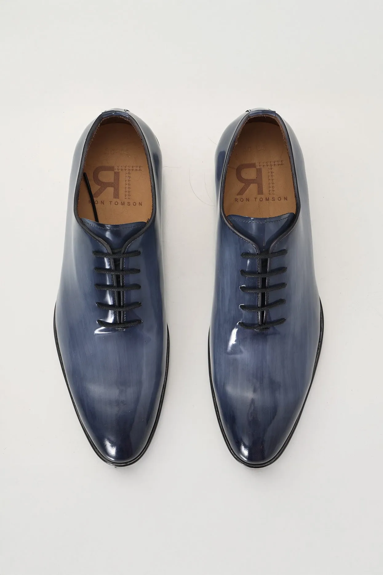 Hand Paint Patina Patent Leather Oxfords - Grey