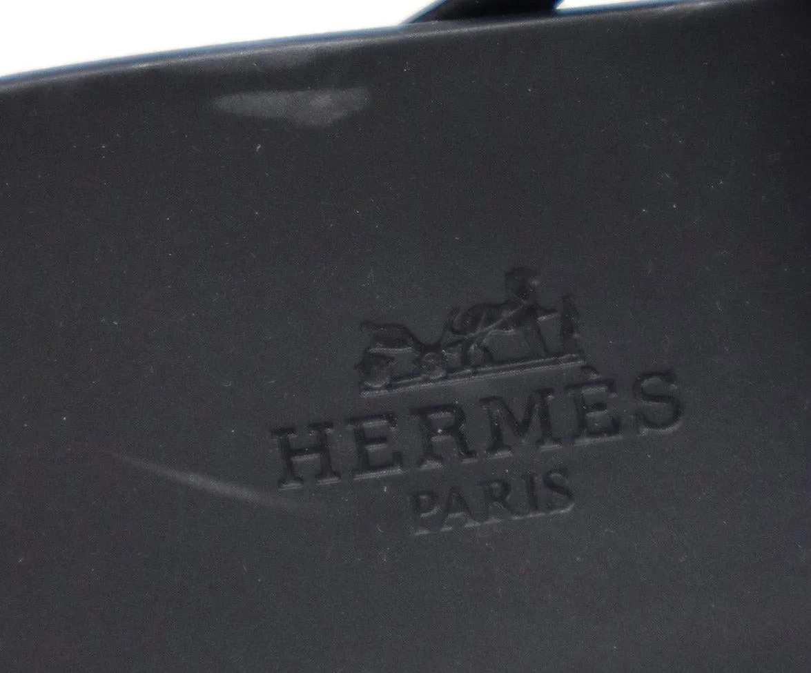 Hermes Black Rubber Sandals sz 10