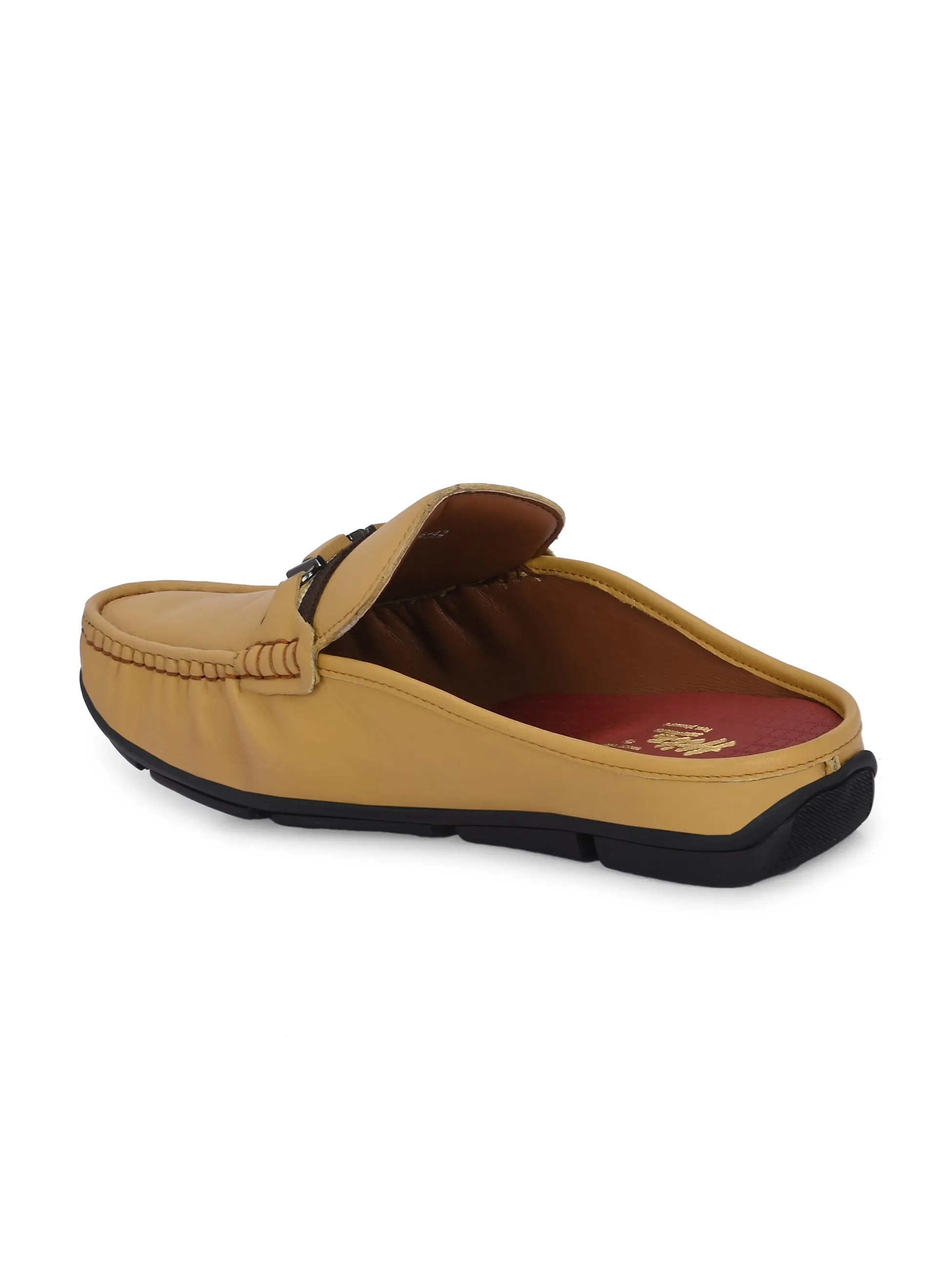 Hitz Men's Yellow Leather Casual Loafers