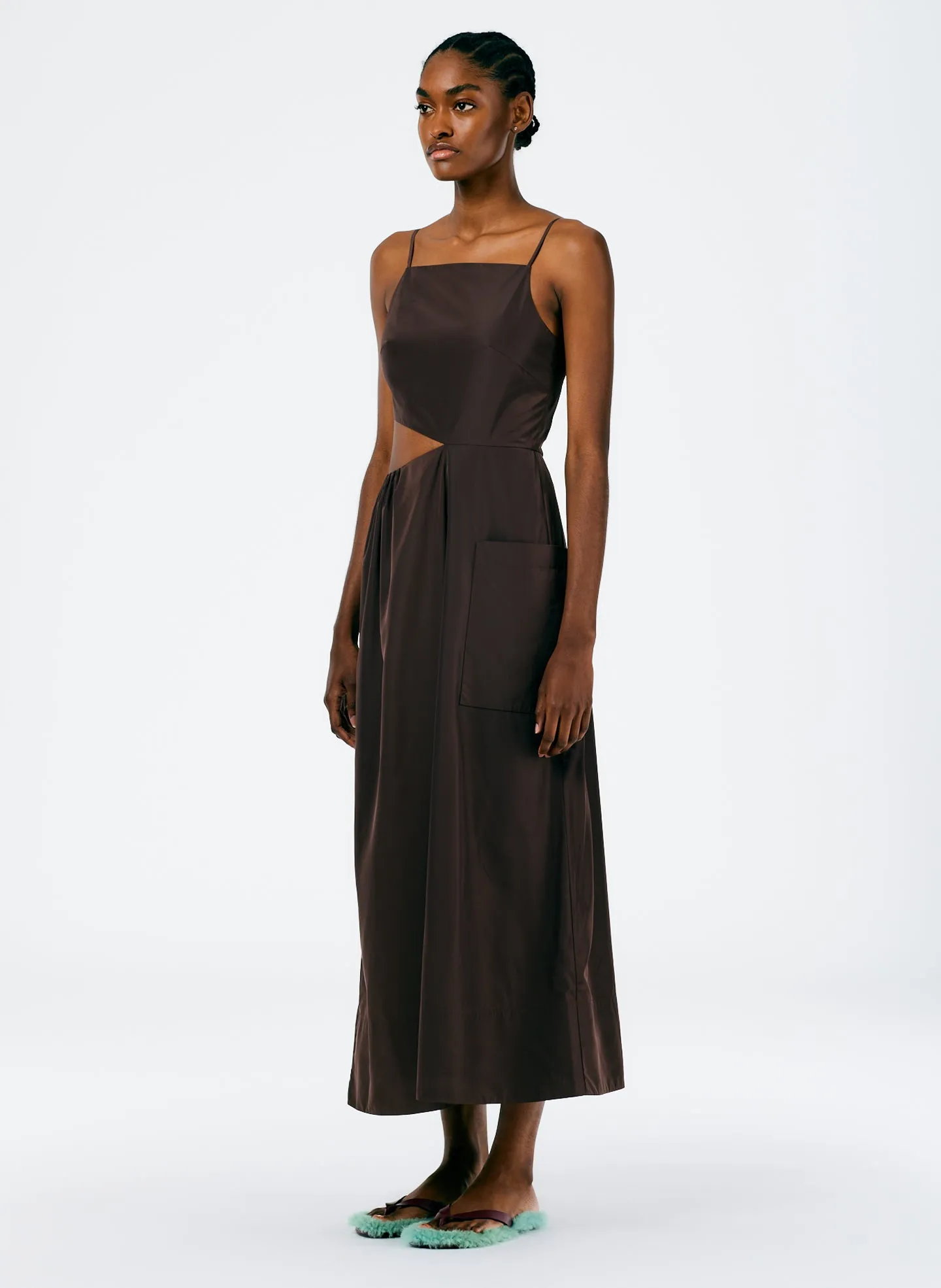 Italian Sporty Nylon Strappy Cut Out Dress