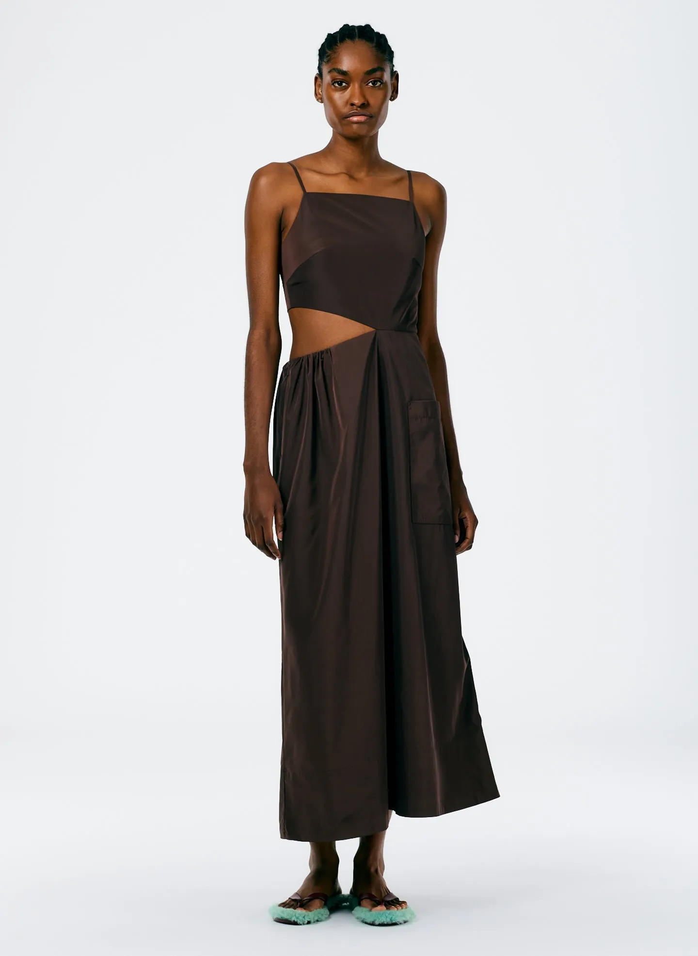 Italian Sporty Nylon Strappy Cut Out Dress