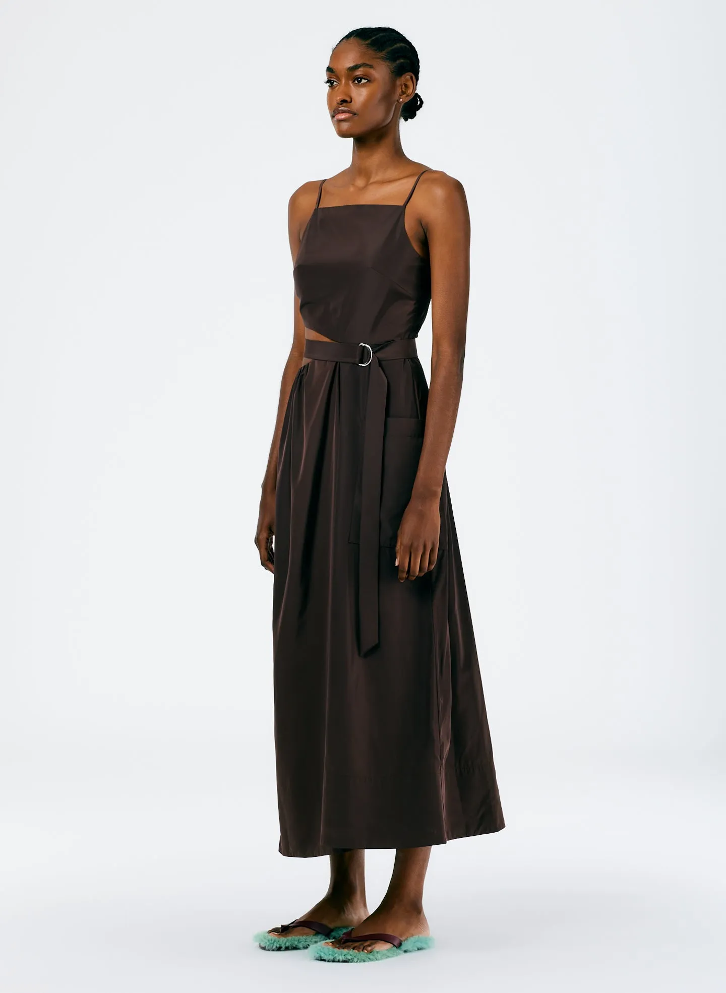 Italian Sporty Nylon Strappy Cut Out Dress