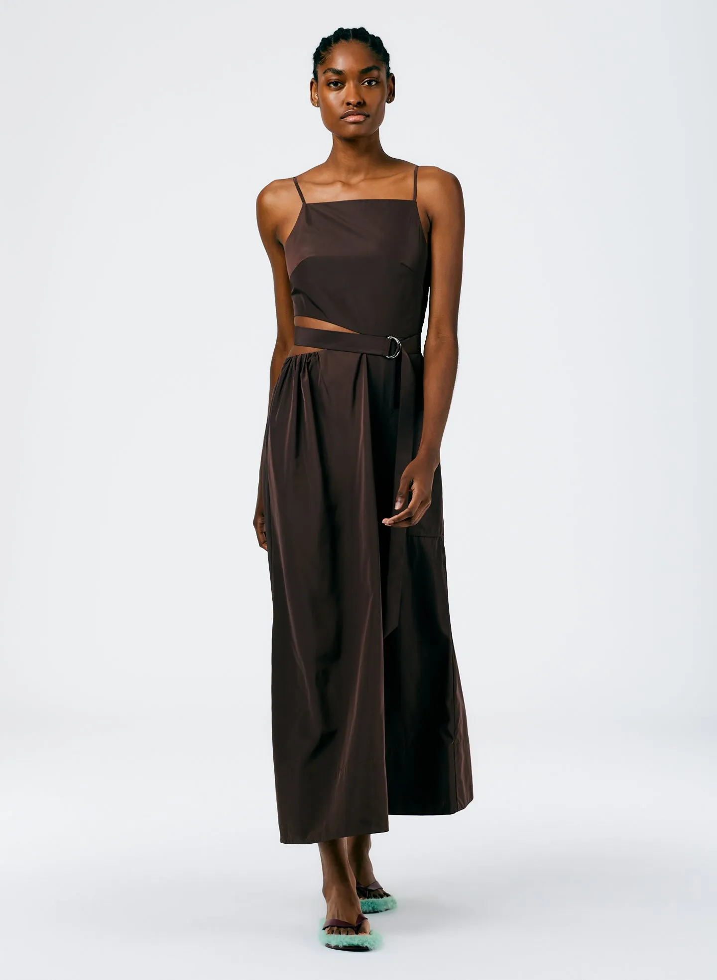 Italian Sporty Nylon Strappy Cut Out Dress