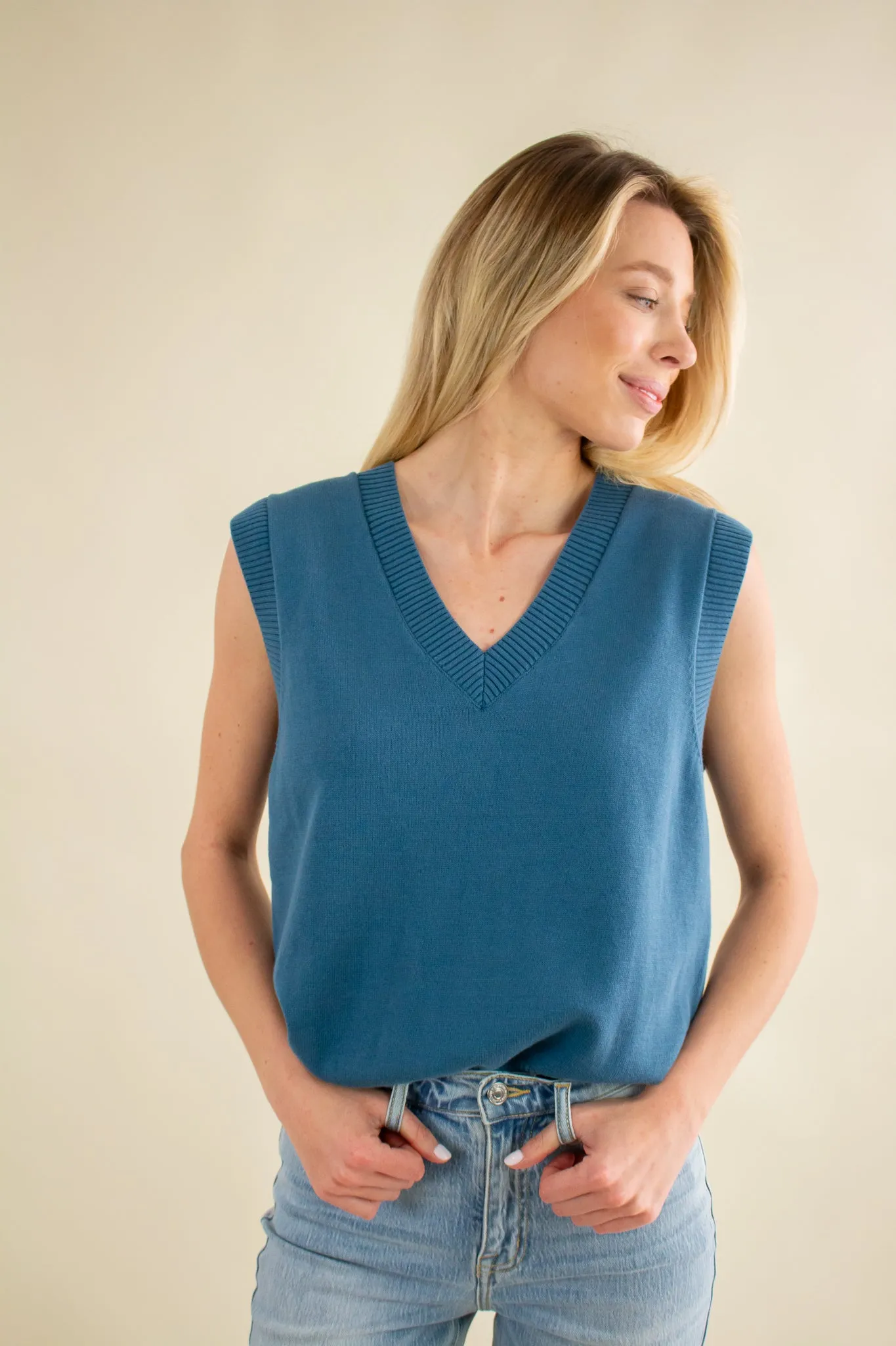 Jessie Sweater Vest Blue