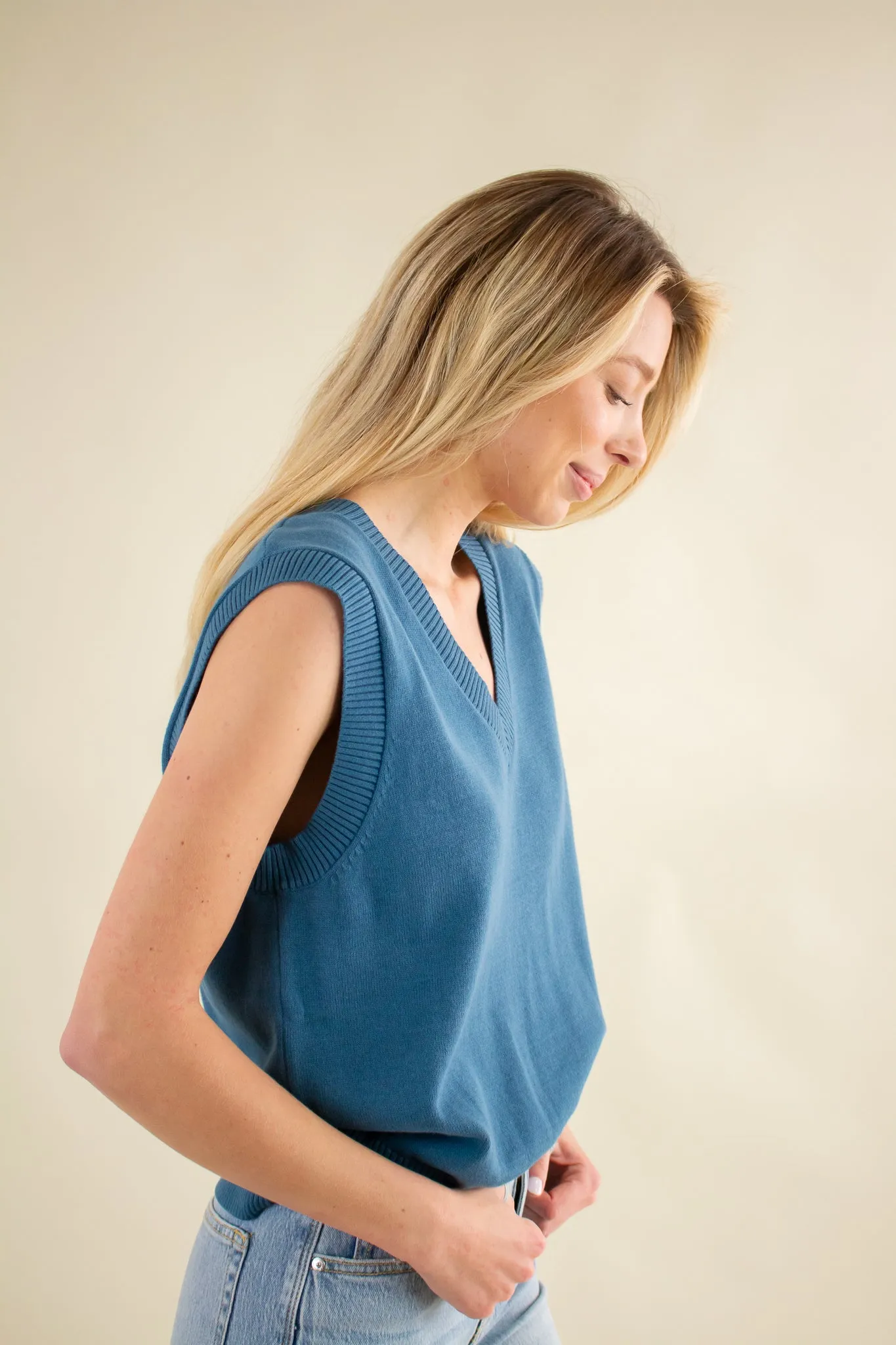 Jessie Sweater Vest Blue
