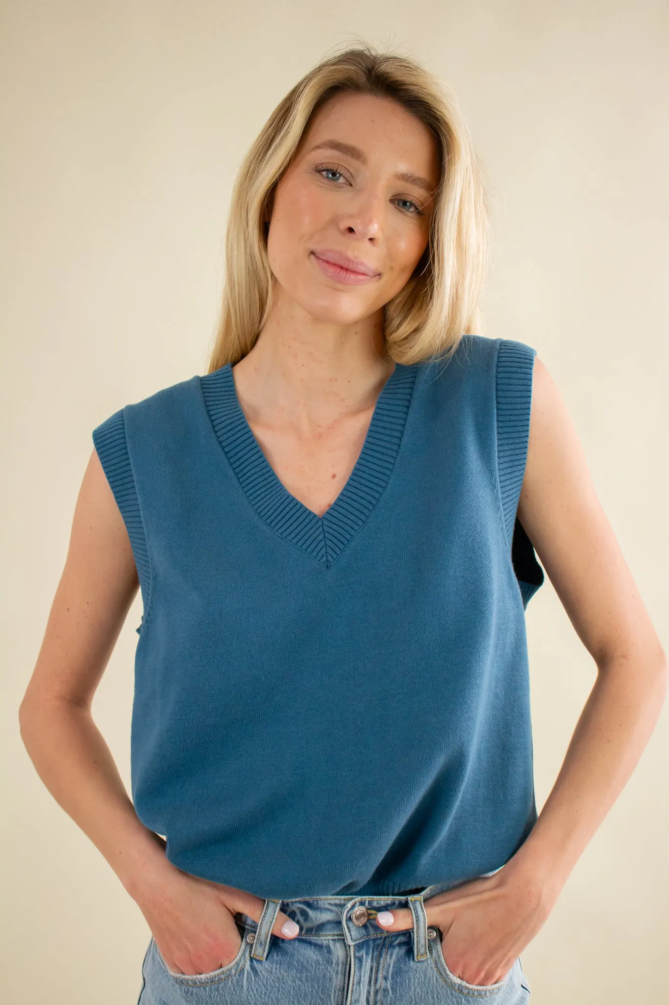 Jessie Sweater Vest Blue