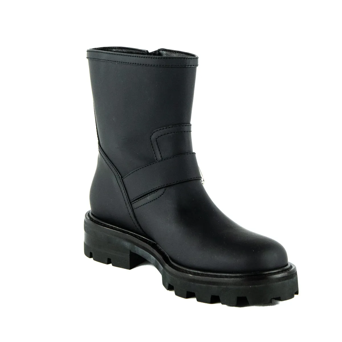 Jimmy Choo Black Matte Rubberised Leather Youth II Boots Size US 6.5 | EU 36.5