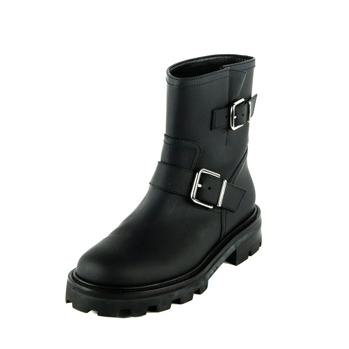 Jimmy Choo Black Matte Rubberised Leather Youth II Boots Size US 6.5 | EU 36.5