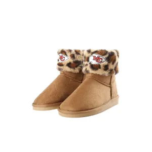 Kansas City Chiefs NFL Womens Cheetah Fur Boots