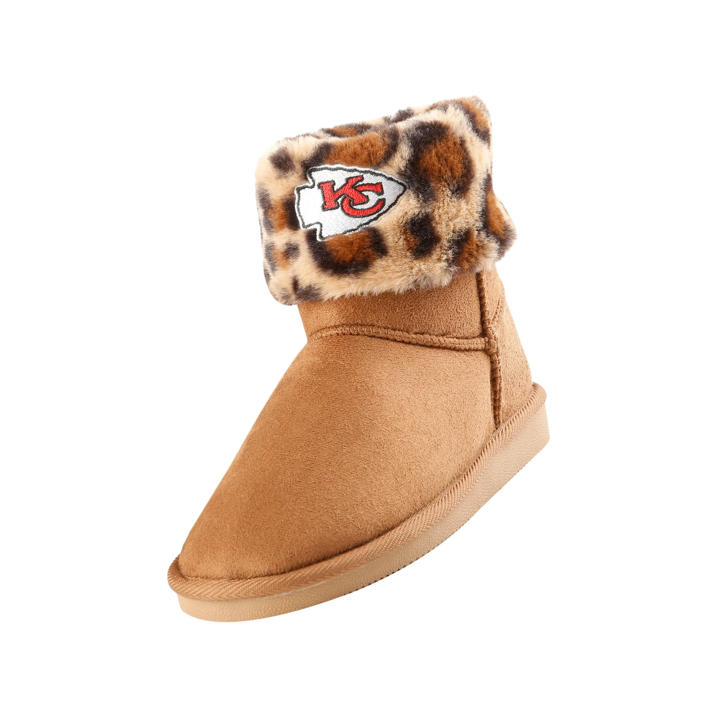 Kansas City Chiefs NFL Womens Cheetah Fur Boots