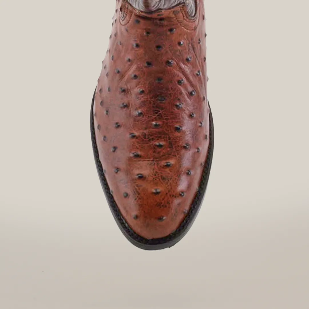 Karoo Ostrich Print Chocolate - Round Toe