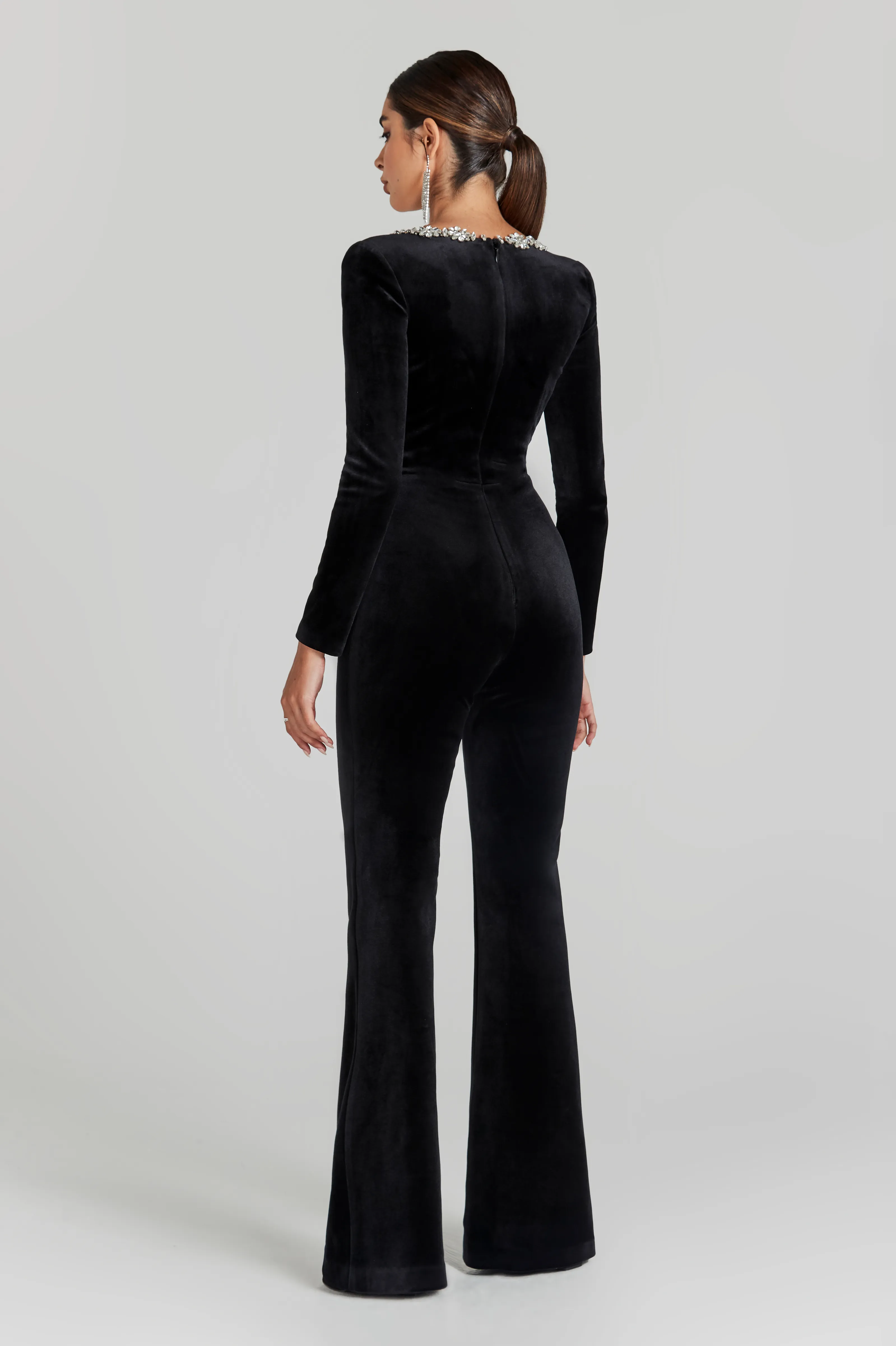 Keyana - Neck-Detail Solid Jumpsuit