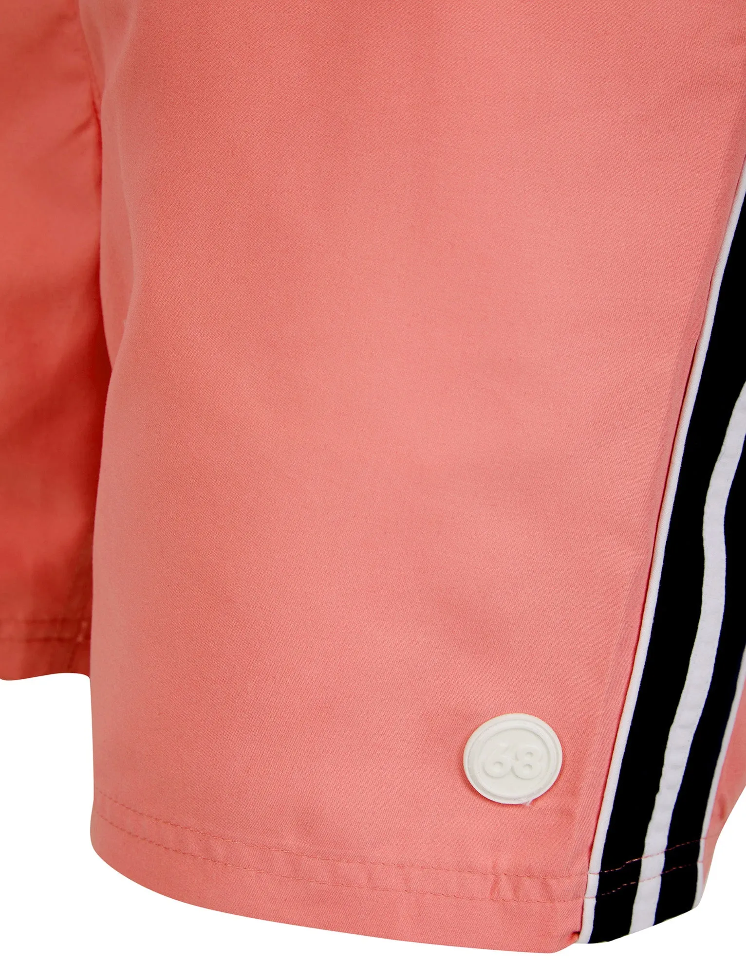 Lamia Twill Microfibre Swim Shorts with Side Stripes In Flamingo Plume - Tokyo Laundry