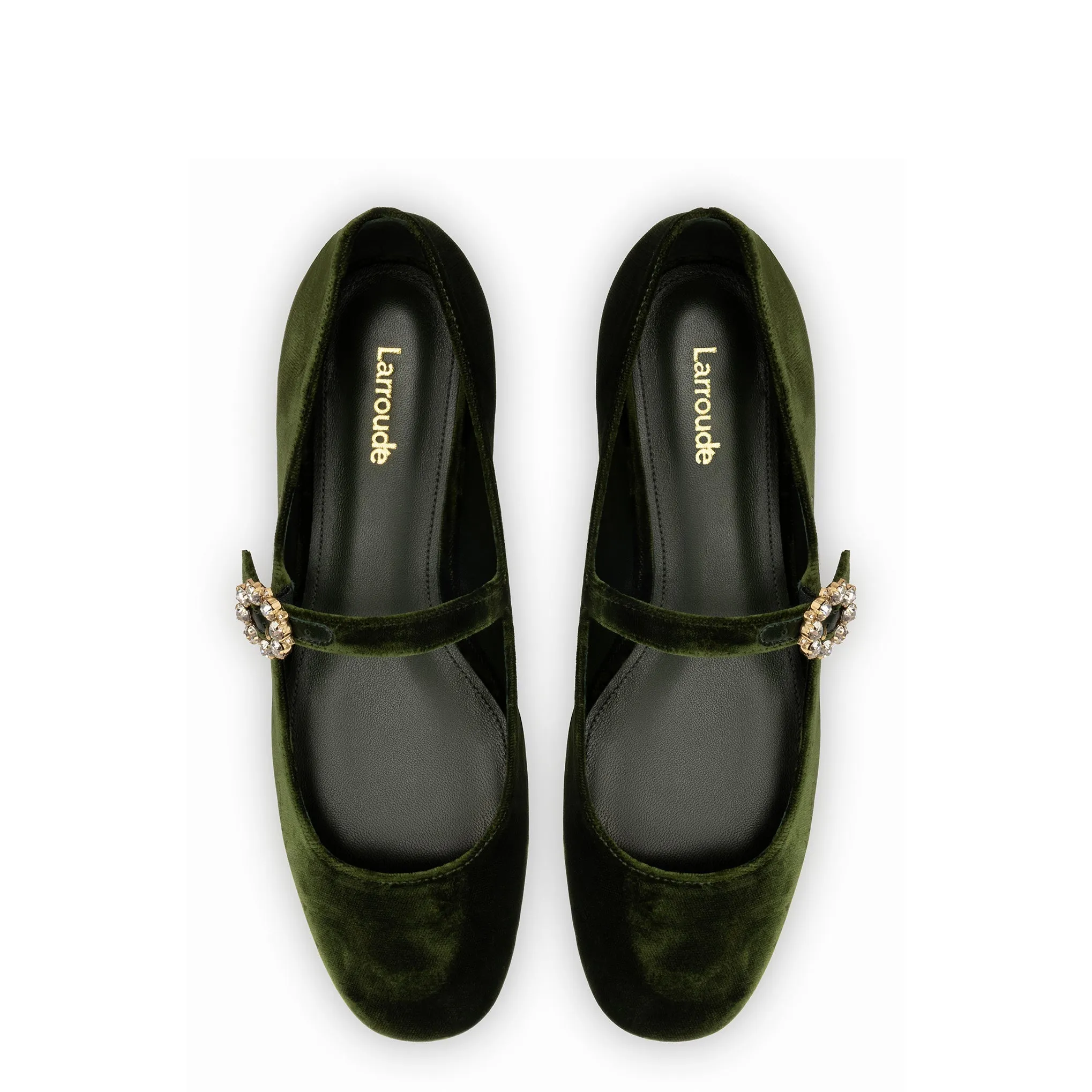 Larroude Blair Ballet Flat In Bosco Velvet