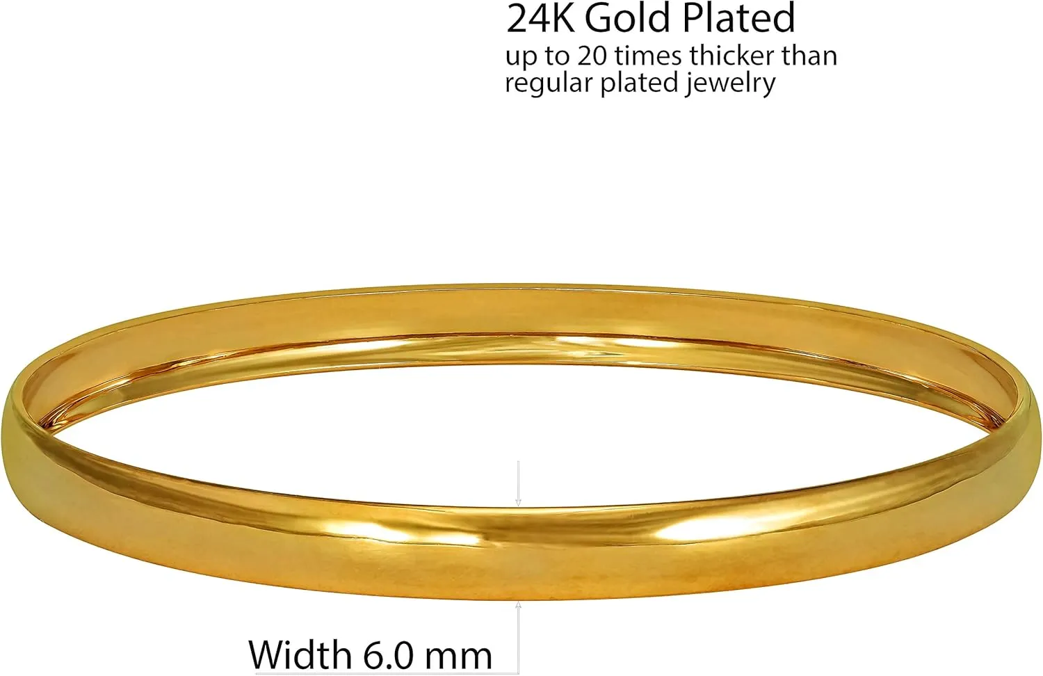 LIFETIME JEWELRY Smooth Bangle Bracelets 24k Real Gold Plated for Women