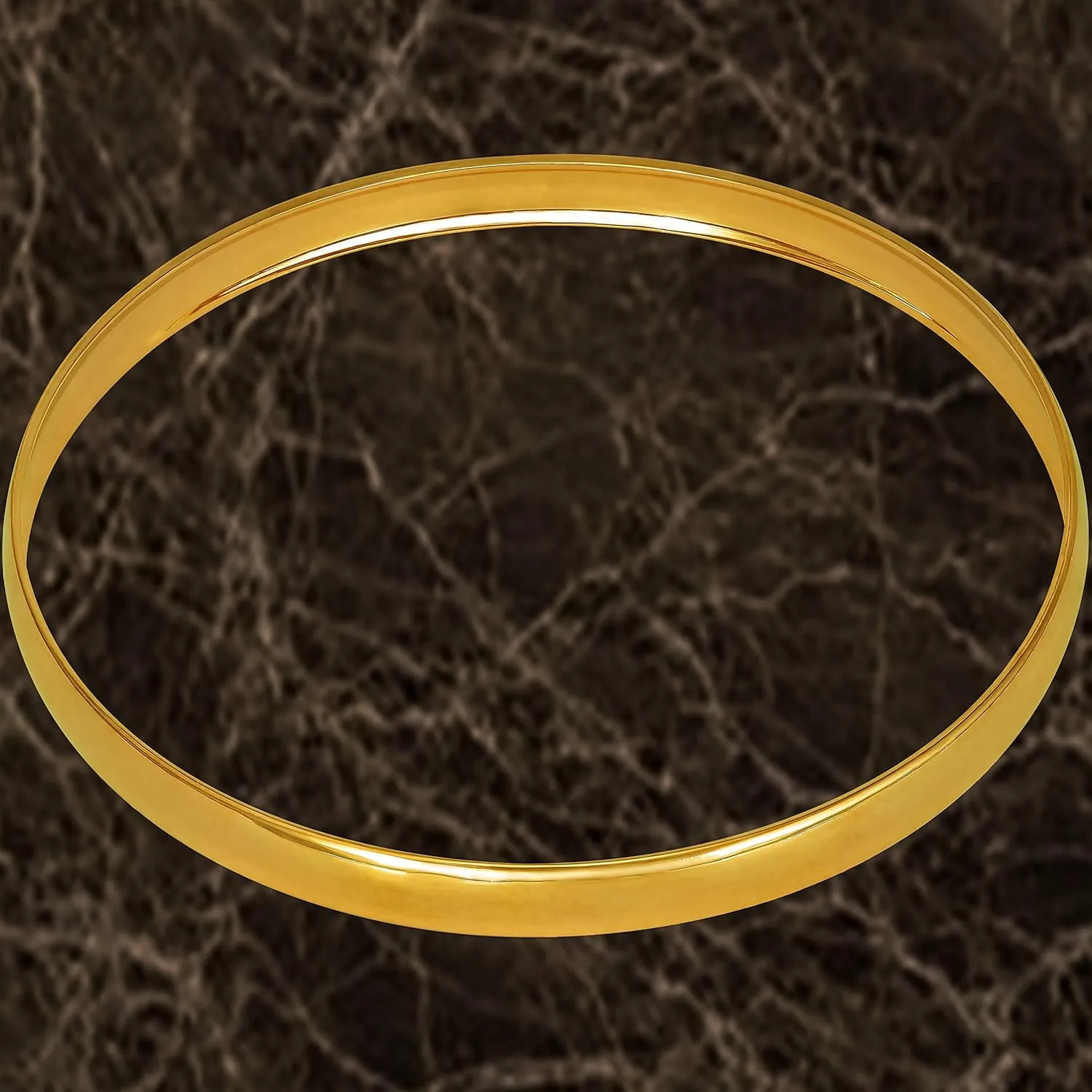 LIFETIME JEWELRY Smooth Bangle Bracelets 24k Real Gold Plated for Women