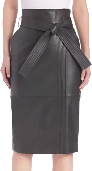LL LEATHER LOVERS Leather Pencil Skirt for Women Below The Knee - Regular Use Slim Fit Bodycon Skirt - Business Wear for Girl, Black - X-Large