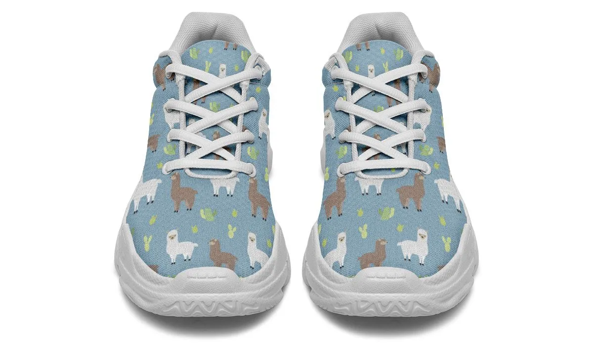 Llama Pattern Chunky Sneakers
