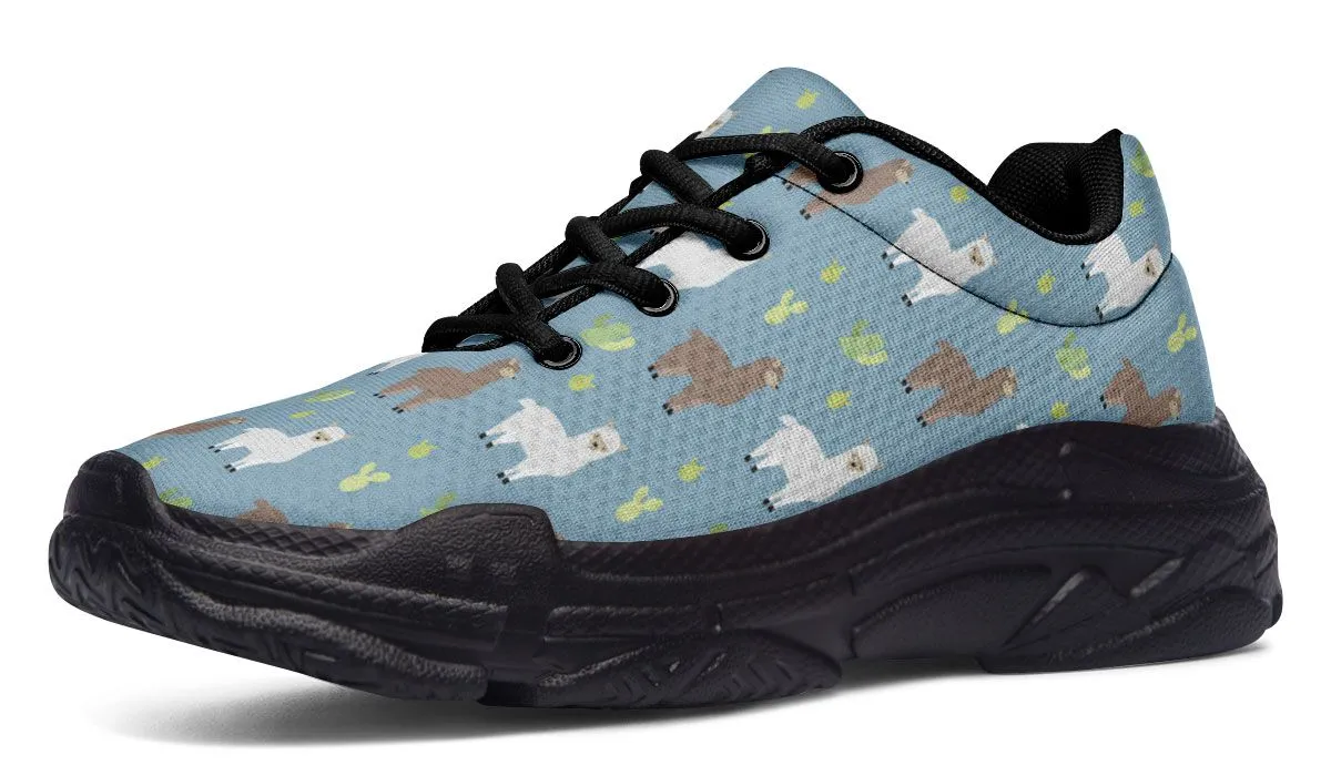 Llama Pattern Chunky Sneakers