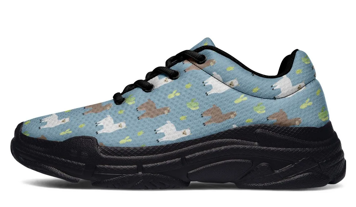 Llama Pattern Chunky Sneakers