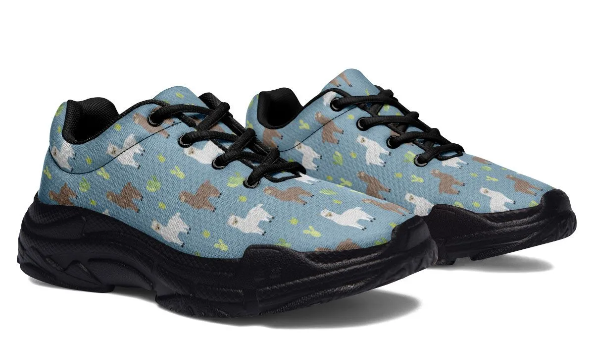 Llama Pattern Chunky Sneakers