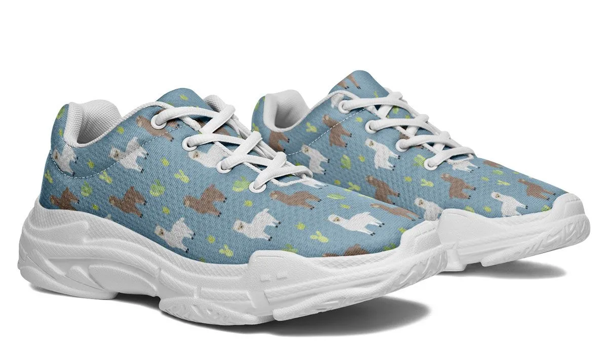 Llama Pattern Chunky Sneakers