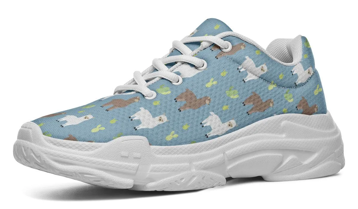 Llama Pattern Chunky Sneakers