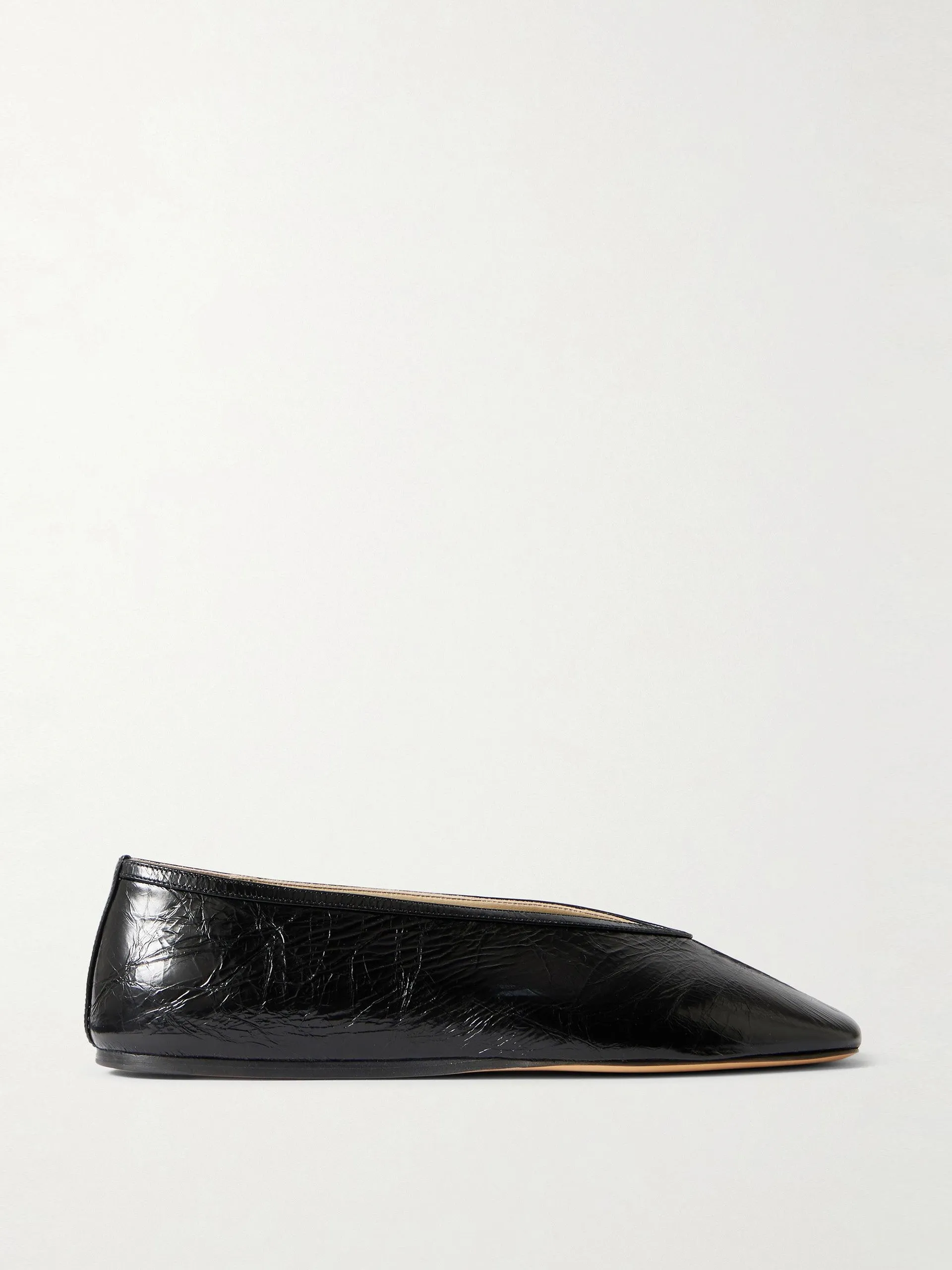 Luna crinkled-leather ballet flats