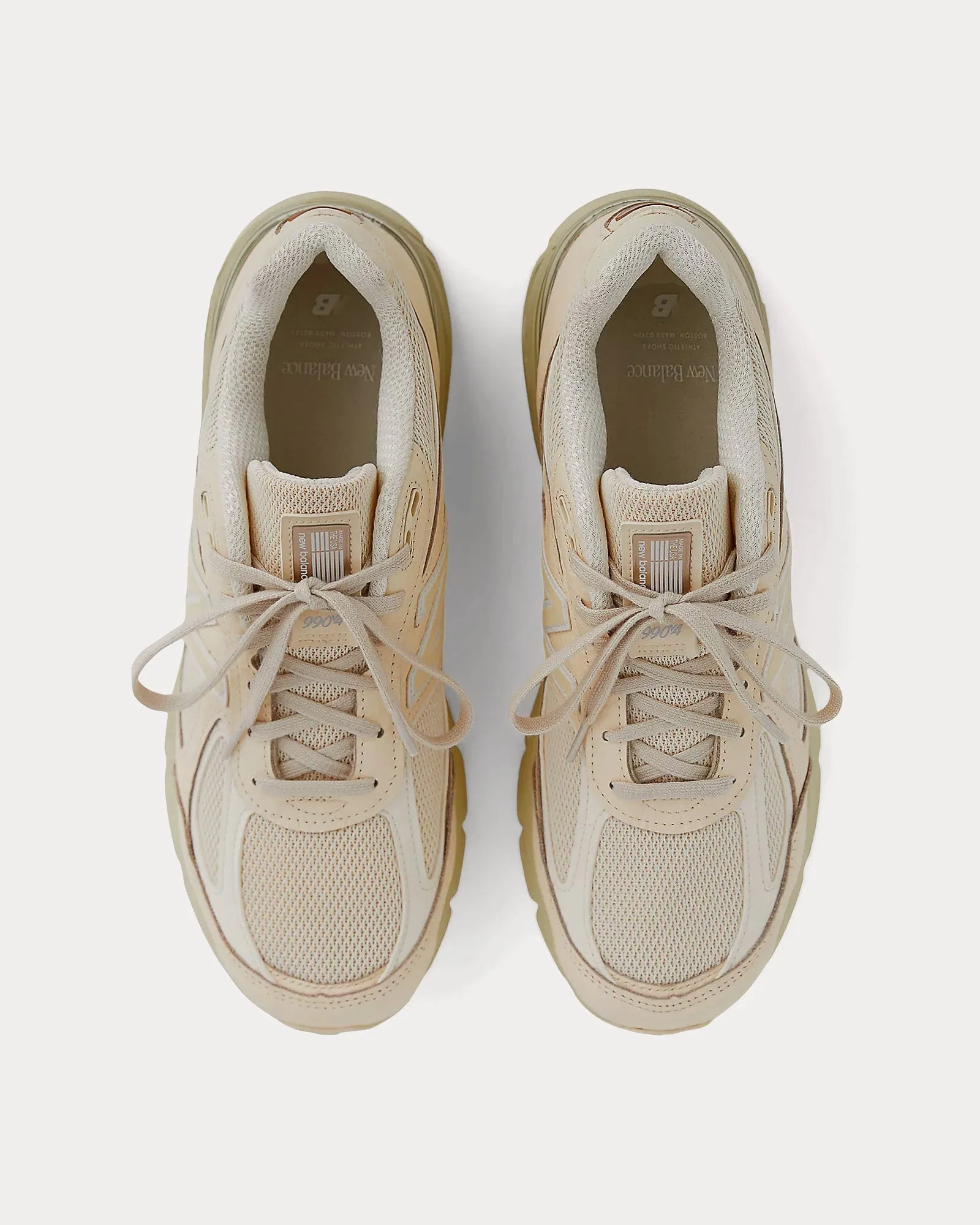 Made in USA 990v4 Macadamia Nut /  Morel Low Top Sneakers
