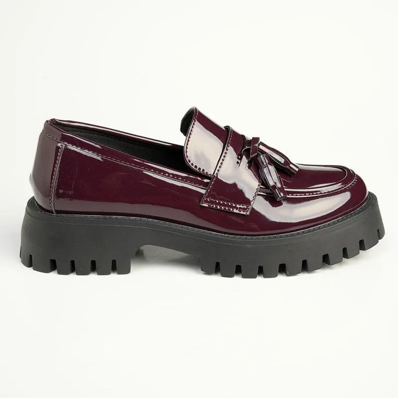 Madison Bella Tassel Slip on Loafer - Wine