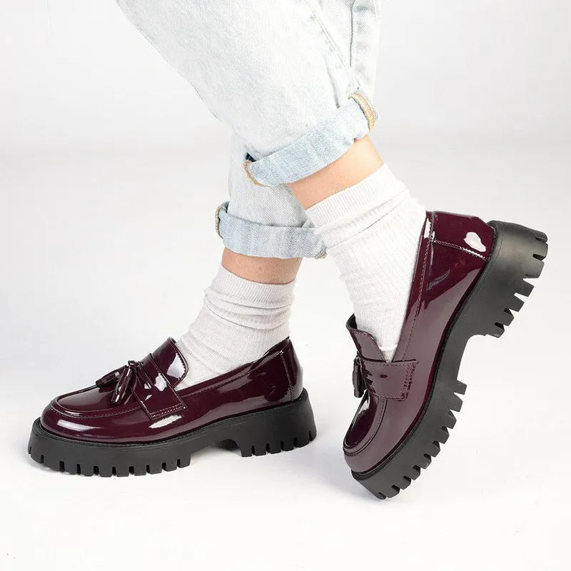 Madison Bella Tassel Slip on Loafer - Wine