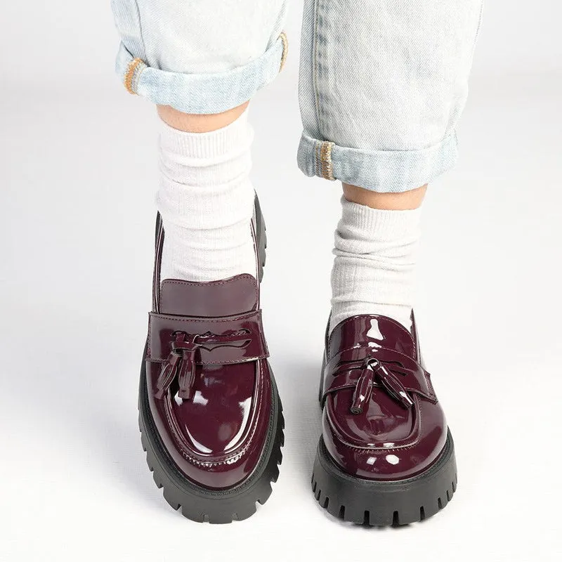 Madison Bella Tassel Slip on Loafer - Wine