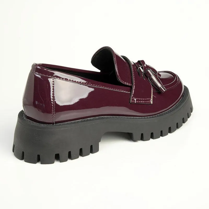 Madison Bella Tassel Slip on Loafer - Wine