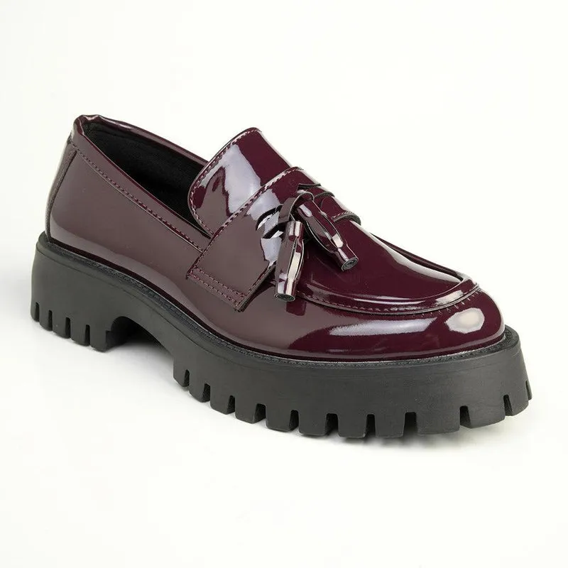 Madison Bella Tassel Slip on Loafer - Wine