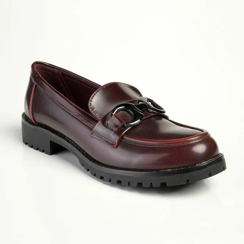 Madison Birdie Trim Loafers - Burgundy