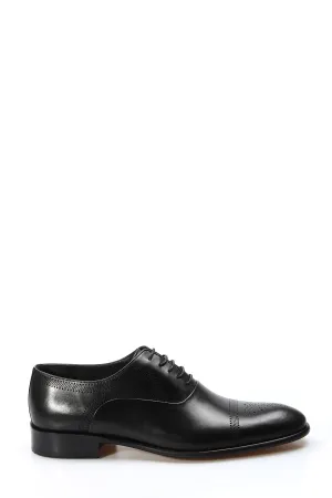Men's Black Oxford Dress Shoes with Brogue Detailing - Wessi