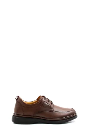 Men's Brown Leather Comfort Shoes-Wessi