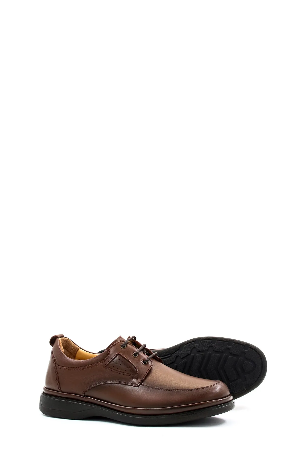 Men's Brown Leather Comfort Shoes-Wessi