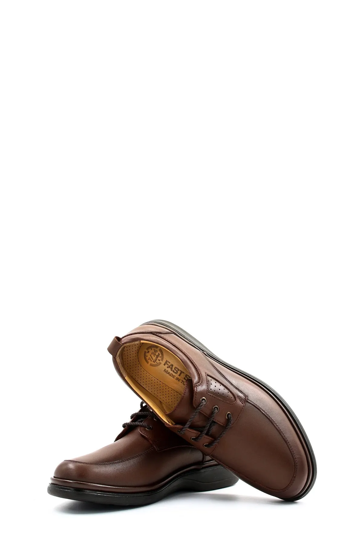 Men's Brown Leather Comfort Shoes-Wessi