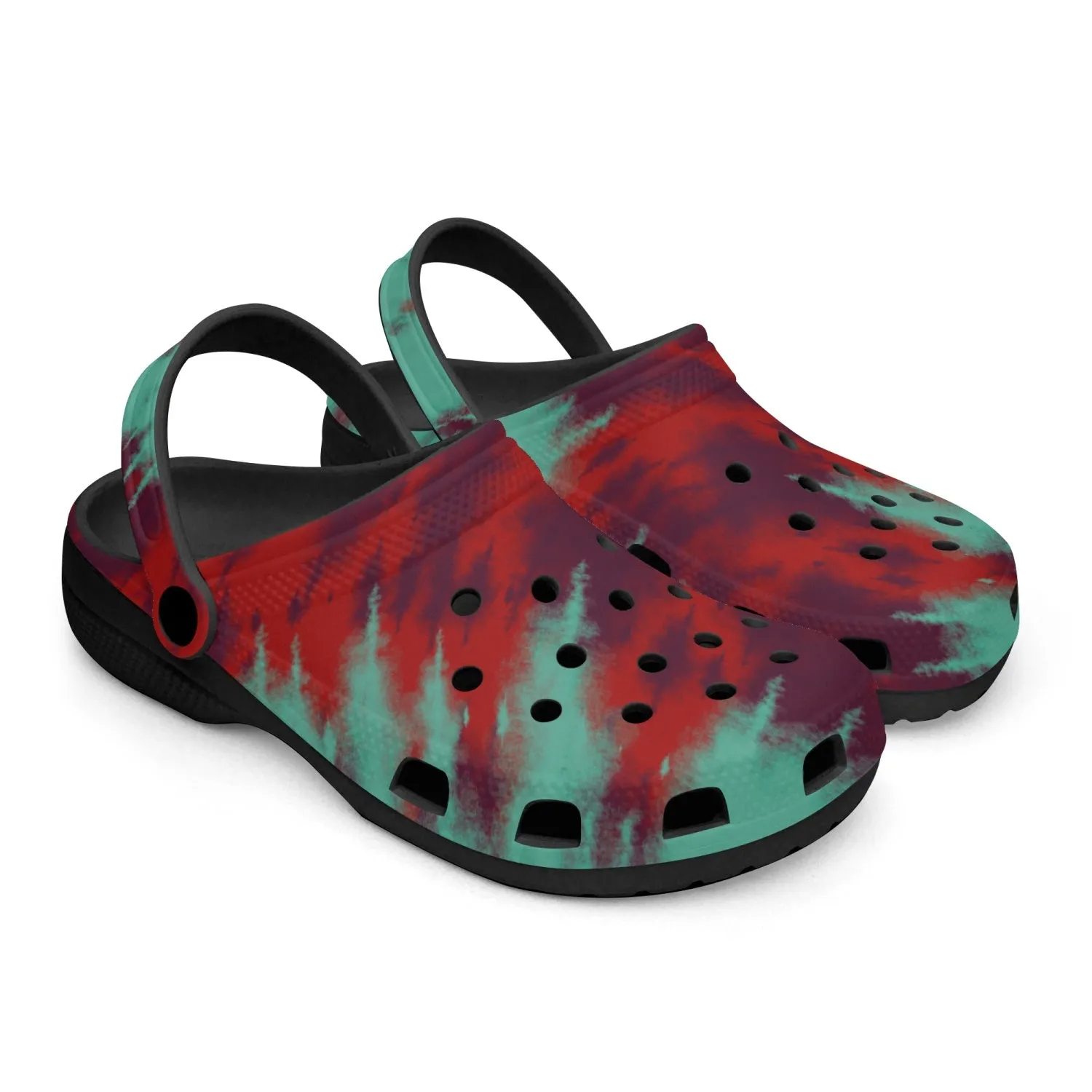 Men's Lightweight Clogs Tie Dye Red