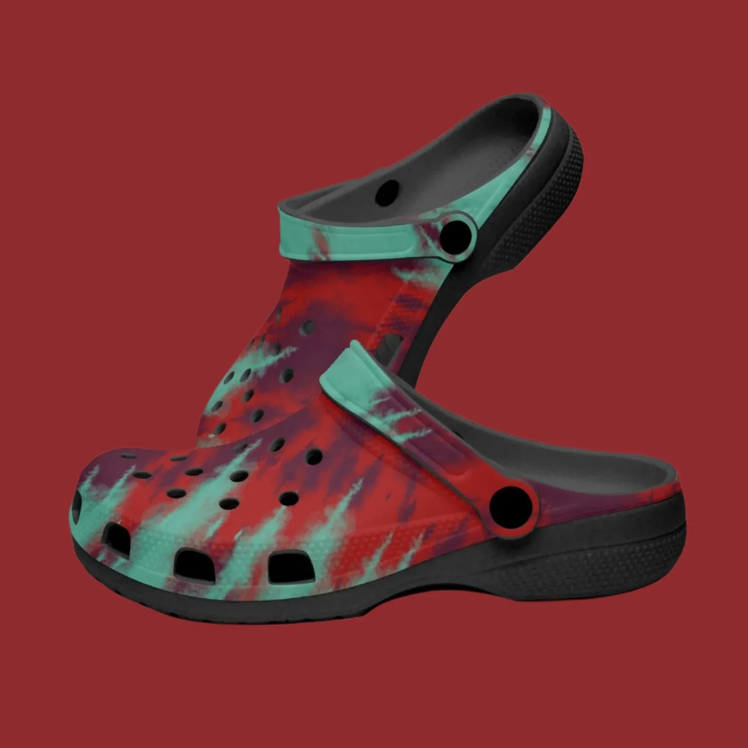 Men's Lightweight Clogs Tie Dye Red