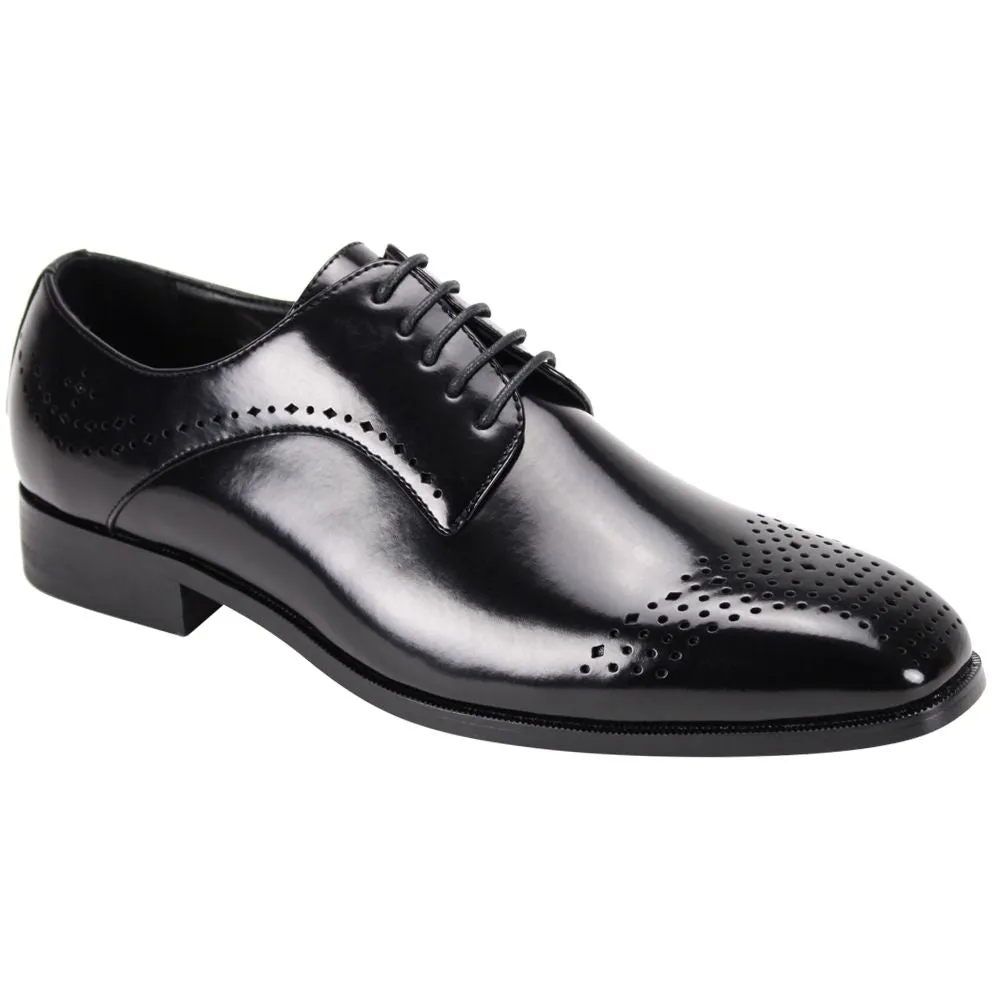 Mens Sophisticated Black Perforated Dress Shoes Antonio Cerrelli 6873