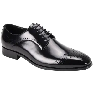 Mens Sophisticated Black Perforated Dress Shoes Antonio Cerrelli 6873
