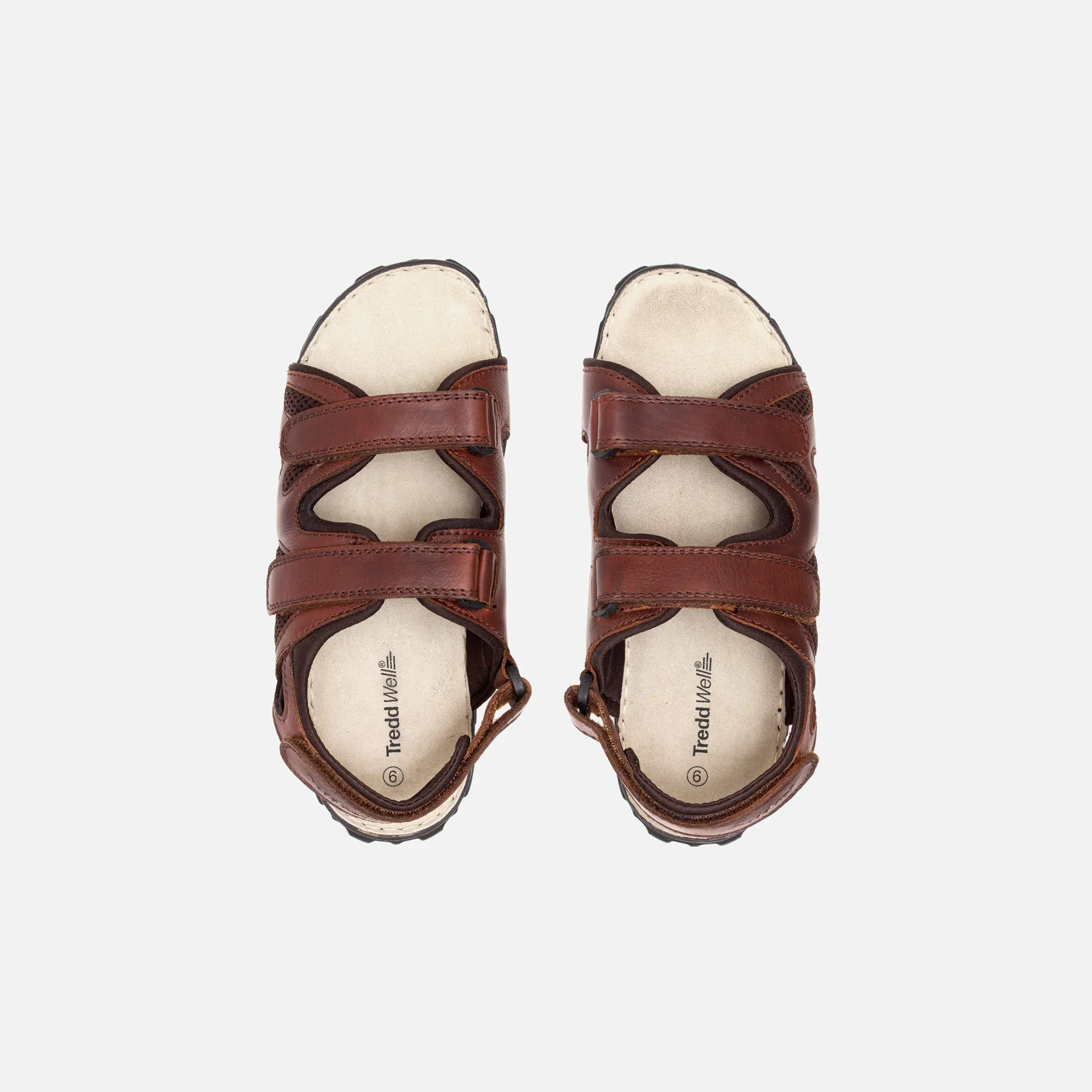 Mens Wide Fit Sandals Ashley Sandals by Tredd Well - Brown
