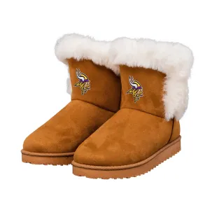 Minnesota Vikings NFL Womens White Fur Boots
