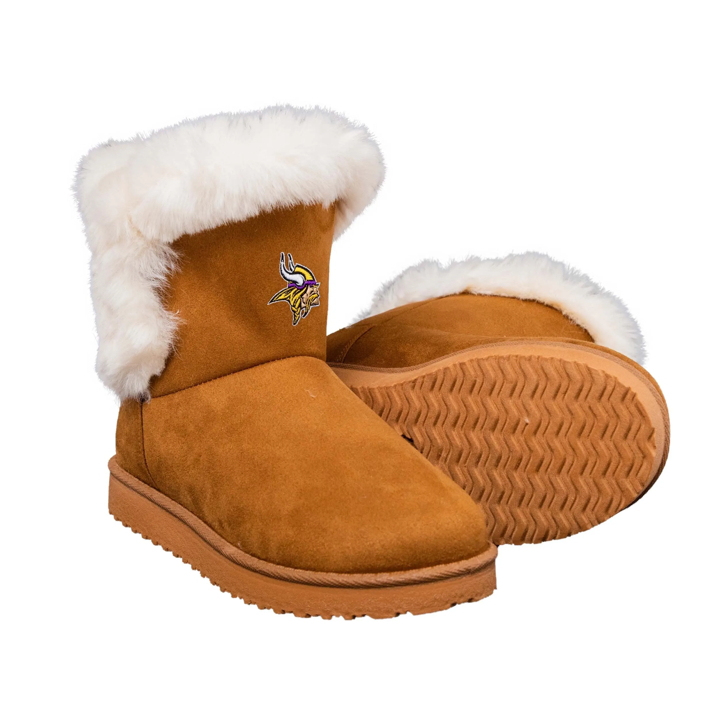 Minnesota Vikings NFL Womens White Fur Boots