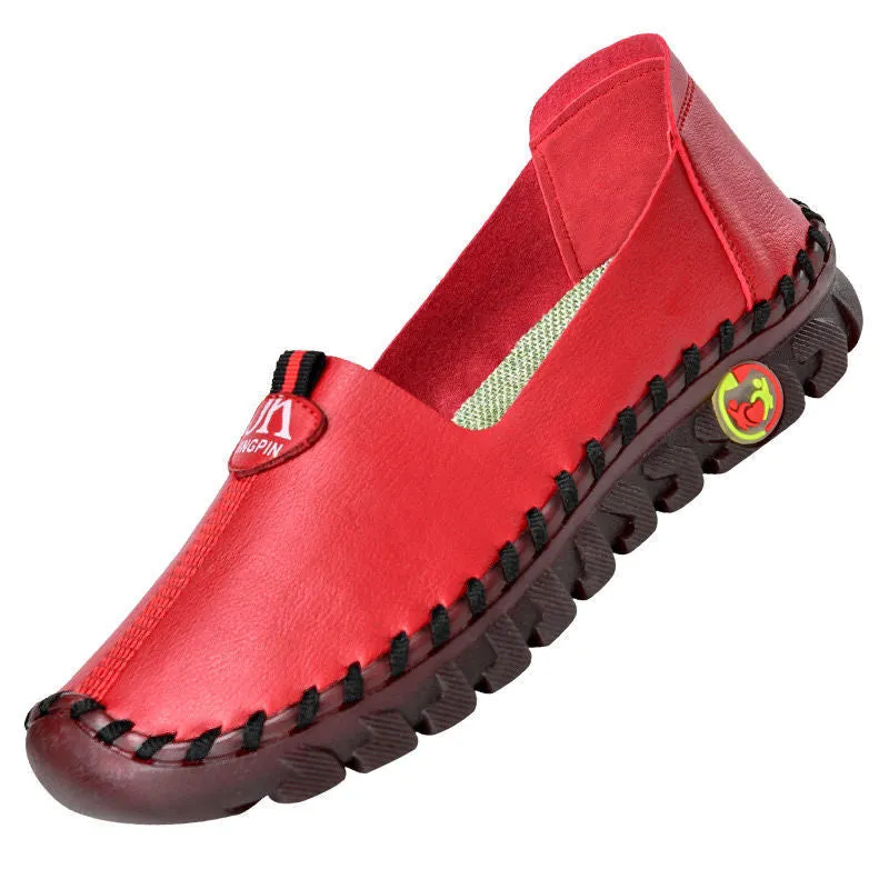 Nanccy Hollowed Leather Wide Fit Driving Loafers Slip On
