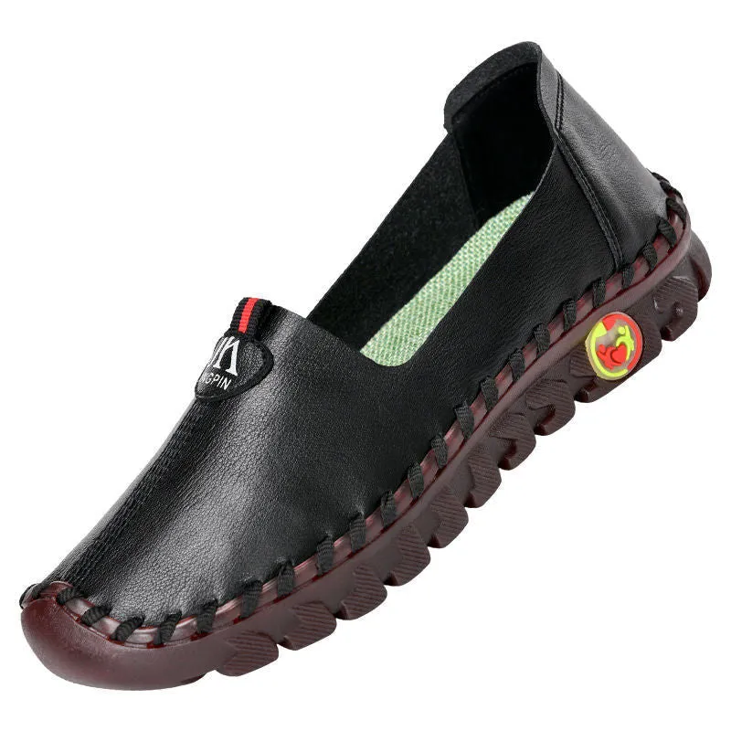 Nanccy Hollowed Leather Wide Fit Driving Loafers Slip On