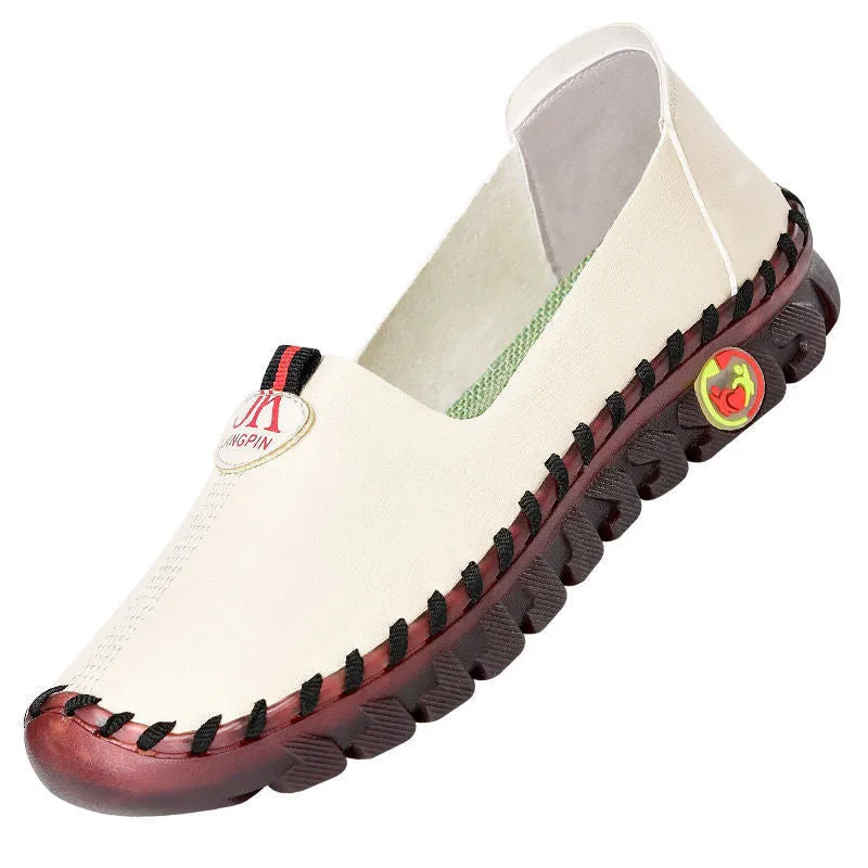 Nanccy Hollowed Leather Wide Fit Driving Loafers Slip On